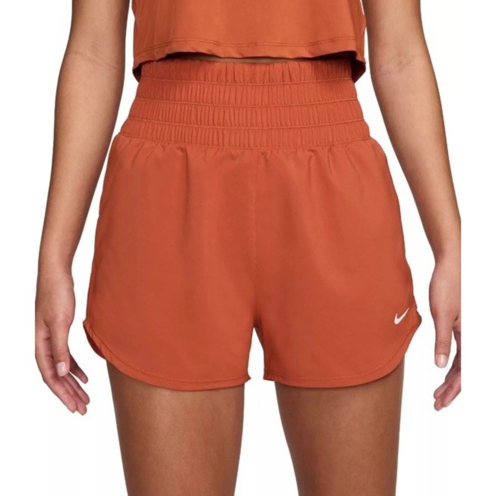 Nike‎ One DX6642-825 Shorts Women's XS Orange Dri-FIT High-Waisted Active SRT103